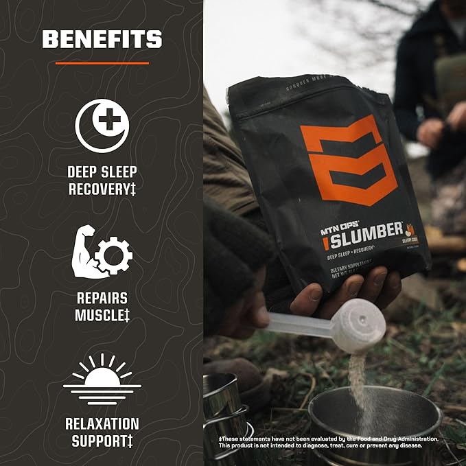 MTN OPS Slumber Sleep Aid for Muscle Recovery &amp Deep Sleep Sleepy Cider Sleep Support Powder Drink Mix 30 Servings