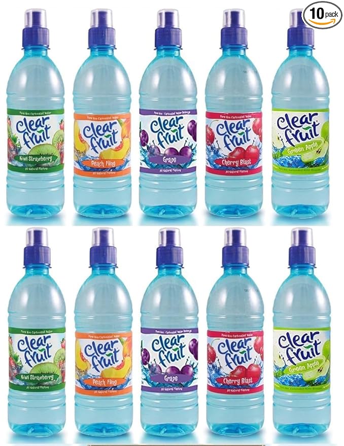EVAXO LUV BOX - VARIETY CLEAR FRUIT BOTTLES 16.9 OZ PACK OF 10 Fruit Punch Grape island breeze redrasberry