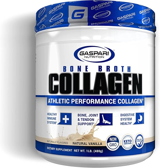 Gaspari Nutrition Bone Broth Athletic Performance Collagen (30 Servings Natural Vanilla)