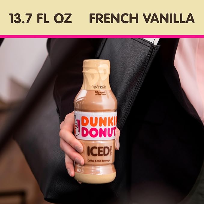 Dunkin' French Vanilla Iced Coffee Bottles 13.7 fl oz 12 Pack