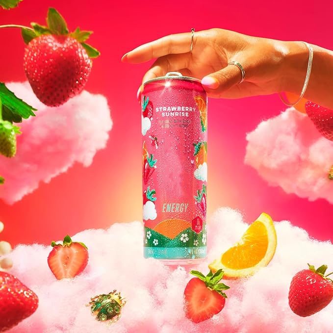 Alanni Sugar Free Energy Drink Variety Pack – Clean Energy Zero Calories 12 Fl Oz Cans - Strawberry Sunrise Winter wonderland Pumkin Cream (Pack of 5)
