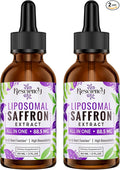 Resciency Liposomal Saffron Supplements Drops 88.5mg – High Bioavailability Liquid Saffron Extract for Mood Support Energy Focus &amp Vision with Ashwagandha Magnesium Zinc B12 &amp D3 4 fl oz
