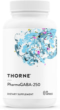 THORNE - PharmaGABA-250 - GABA Supplement - 250 mg Natural Source Gamma-Aminobutyric Acid - Promotes a Calm Relaxed Focused State of Mind* - 60 Capsules