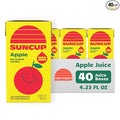 SunCup 100% Juice Boxes for Kids | No Added Sugar No Dyes No Preservatives | Trusted in Schools Across 49 States | Bulk Pack with Straw | 4.23 oz (40 Pack) Apple