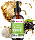 Collagen Mojo - Liquid Collagen for Women &amp Men Collagen Peptides with Lion's Mane Mushroom Elderberry &amp L-Theanine - Hair Skin Nails Joint Support Focus High Absorption - 100000mcg 2