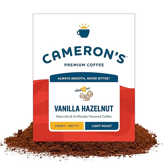 Cameron's Coffee Roasted Ground Coffee Bag Flavored Vanilla Hazelnut 64 Ounce (Pack of 1)