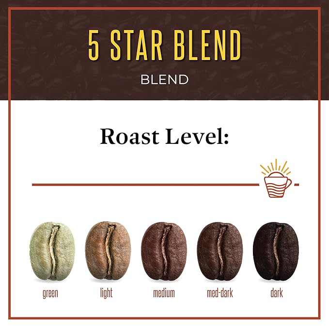 San Diego Coffee 5 Star Blend Dark Roast Ground Coffee 16-Ounce Bag Café molido tostado