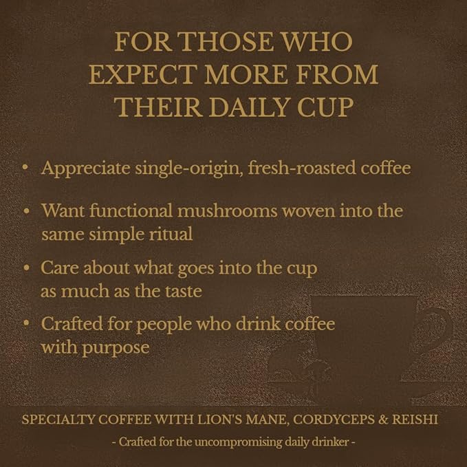 Path of Balance – Honduras Medium Roast Mushroom Coffee | Single-Origin Arabica + 3-Mushroom Functional Blend | Smooth Bright Centered Energy | Small-Batch Fresh Roasted