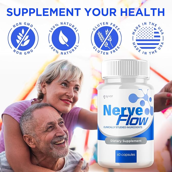 (2 Pack) Nerve Flow Capsules Official Nerve Flow Pills Made with All Natural Ingredients Maximum Strength NerveFlow Sciatic Support Supplement with Advanced Vitamins for Women &amp Men (120 Capsule