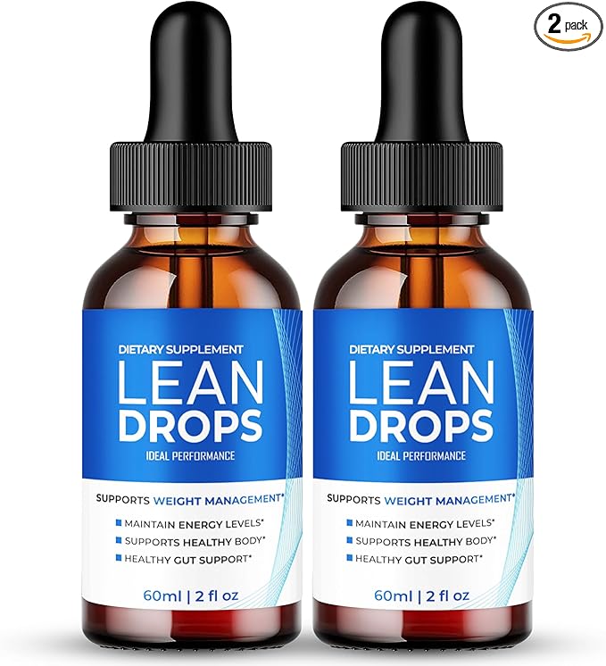 Lean Drops Official Lean Droppers Supplement - Maximum Strength All Natural Keto Liquid Formula to Sustain Active Lifestyle &amp Fitness Goals Premium Lean Drops Advanced Reviews (2 Pack)