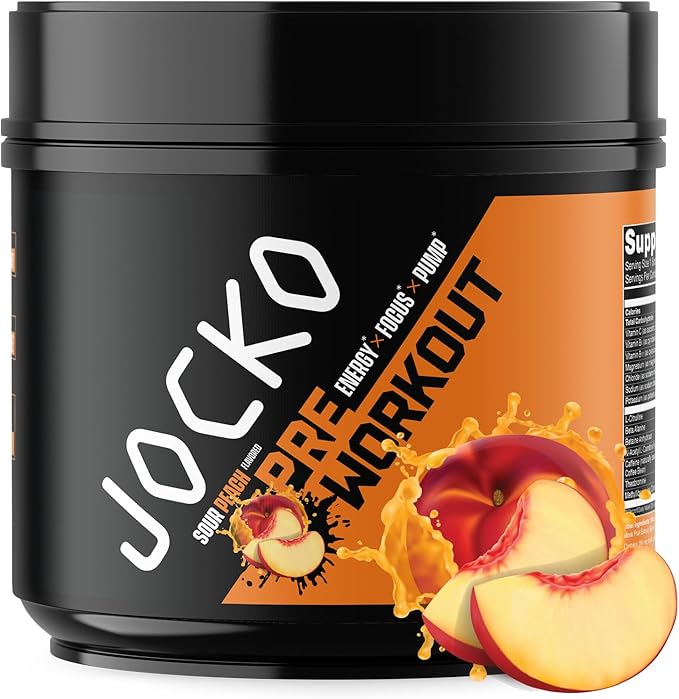 Jocko Fuel Ultimate Pre Workout Powder - Pre-Workout Energy Powder Drink for Men &amp Women - High Stim Sugar-Free Nootropic Blend to Support Muscle Pump Energy &amp Recovery 200mg Caffeine Sour P