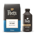 Bundle of Peet's Coffee Ultra Coffee Concentrate Cold Brew or Iced Coffee - Espresso Forte 8 Fluid Ounce Bottle (16 Servings) + Peet's Coffee Medium Roast Ground Coffee - Big Bang 18 Ounce Bag