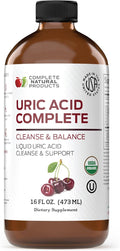 Complete Natural Products Uric Acid Complete - 16oz Liquid Supplement to Support Uric Acid Cleanse Kidney Health &amp Circulation with Apple Cider Vinegar Tart Cherry &amp Beet Root.