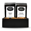 Carmel Valley Coffee Roasting Signature Icons Gift Box Organic Whole Bean Coffee Gift Set Featuring Foglifter® French Dark Roast &amp Eastwood Medium Roast 2 × 12oz Bags
