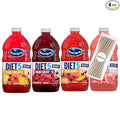 Ocean Spray Diet Tropical Variety Pack Juice Drink 64 fl oz Plastic Bottle 4 Pack + 15 Sugarcane Disposable Straws by KOOL8SHOP Infinite Deals