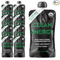 Clean Label Organic Fruit Smoothie Sports Pouches - Healthy Nutrition Drinks Gluten Free Caffeine Free Vegan Kosher Convenient Snacks - Apple Pear Cinnamon &amp Flaxseed Smoothie - 8 Pack