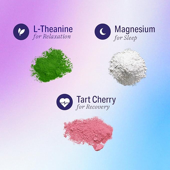 Nite Nectar Magnesium Glycinate Sleepy Mocktail Powder – Relaxing Night Drink Mix with Tart Cherry &amp L-Theanine – Promotes Calm &amp Deep Sleep – Sugar-Free Melatonin-Free Lab Tested – 12 Packe