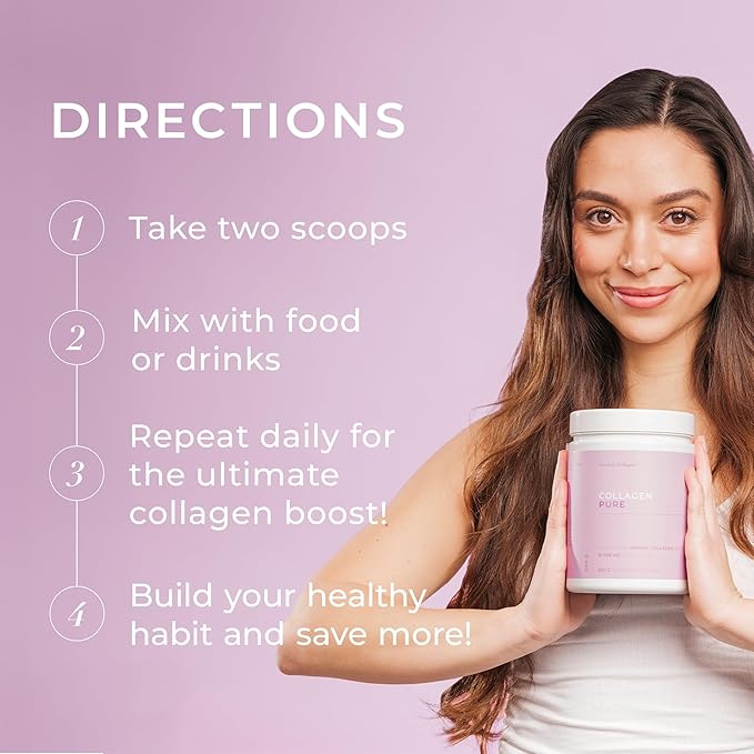 Swedish Collagen - Hydrolyzed Marine Collagen 10000 mg Powder Supplement - Pack of 300 g 30 Day Supply | Pure Peptide for Healthy Hair Skin Nails &amp Joints I 100% Natural &amp Gluten Free | Su