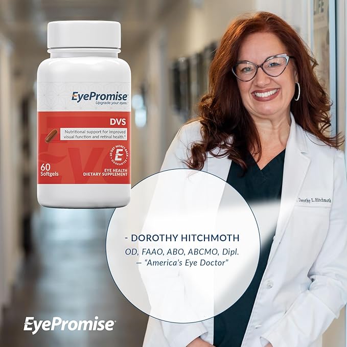 EyePromise DVS Eye Vitamin - 60 Softgels 30-Day Supply - Eye Supplement with Zeaxanthin and Lutein for Retinal Support &amp Improved Visual Function