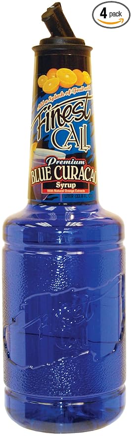 Finest Call Blue Curacao 33.81-Ounce Bottles (Pack of 4)