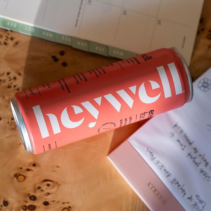 Heywell Sparkling Adaptogenic Water Variety Pack 12 Fluid Ounce (Pack of 12) Includes - Lime Grapefruit Orange Mango Strawberry Lemon - Calm Drink Sparkling Drink