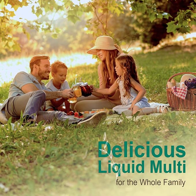 Vital Earth Minerals Super Multi 2-Pack – Liquid Multivitamins for Women Men &amp Kids Liquid Vitamins with Fulvic Acid for Better Absorption MTHFR Support 32 Oz Ea + 1 Oz Cup