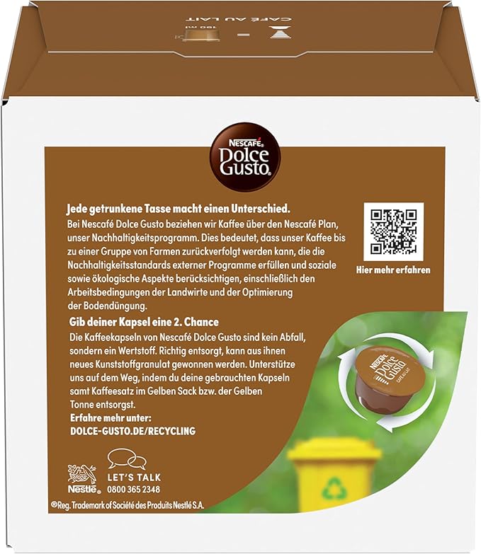 Nescafé Dolce Gusto Café au lait Pack of 6 6 x 16 Capsules