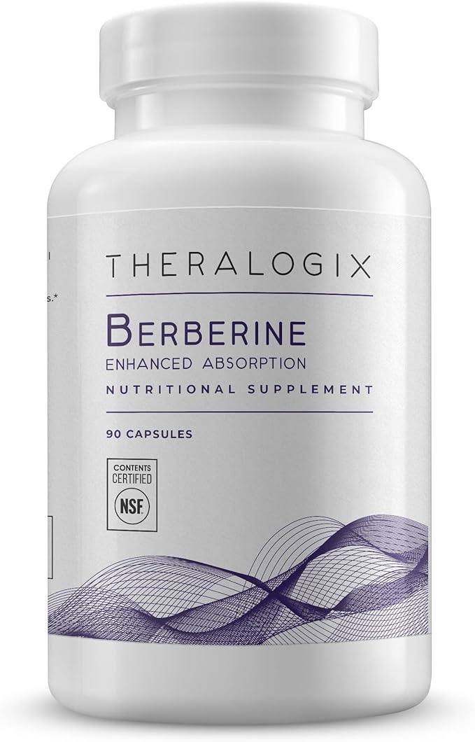 Theralogix Berberine Enhanced Absorption - 90-Day Supply - Made with Berberine Phytosome to Help Support Healthy Metabolism &amp Hormone Balance* - NSF Certified - 90 Capsules