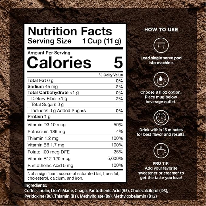 VitaCup Keto Max &amp Focus Mushroom Coffee Pods 34 ct Bundle Vitamin infused Single Serve Pods Compatible with K-Cup Brewers Including Keurig 2.0