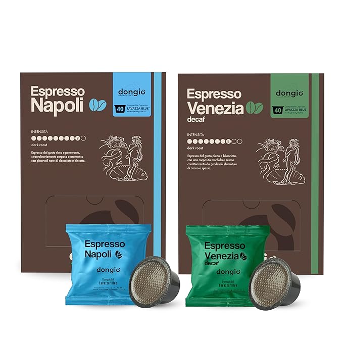 Dongiò Caffè - Capsule compatibili con Lavazza Blue 40 (80 Count Dark Roast Variety Pack)