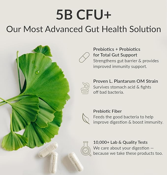 BIOptimizers Probiotic Breakthrough – Lactobacillus Plantarum OM Probiotics &amp Prebiotics Health Supplement for Gut Digestive &amp Immune Support Probiotics for Women Men Elderly– 30 Vegan Capsul