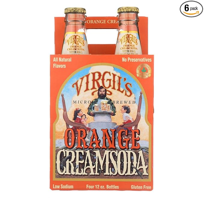 Virgil's Rootbeer Cream Soda - Orange Cream - Case of 6 - 12 Fl oz.