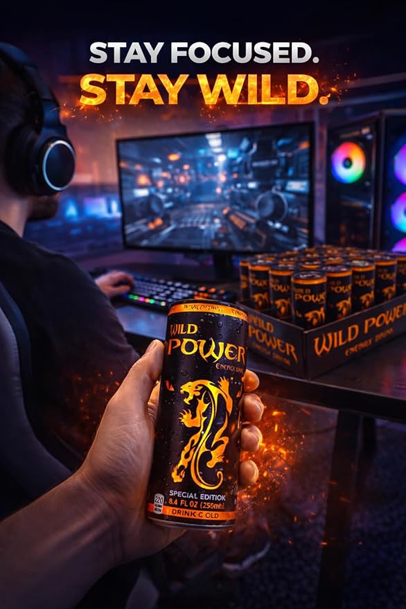 Wild Power Special Edition Energy Drink 8.4 fl oz (250 mL) Slim Cans 24 Pack