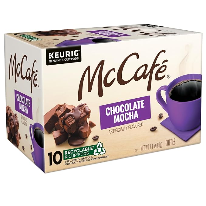 McCafe Chocolate Mocha Single Serve Coffee Keurig K-Cup Pods Flavored Coffee 60 Count (6 Packs of 10)