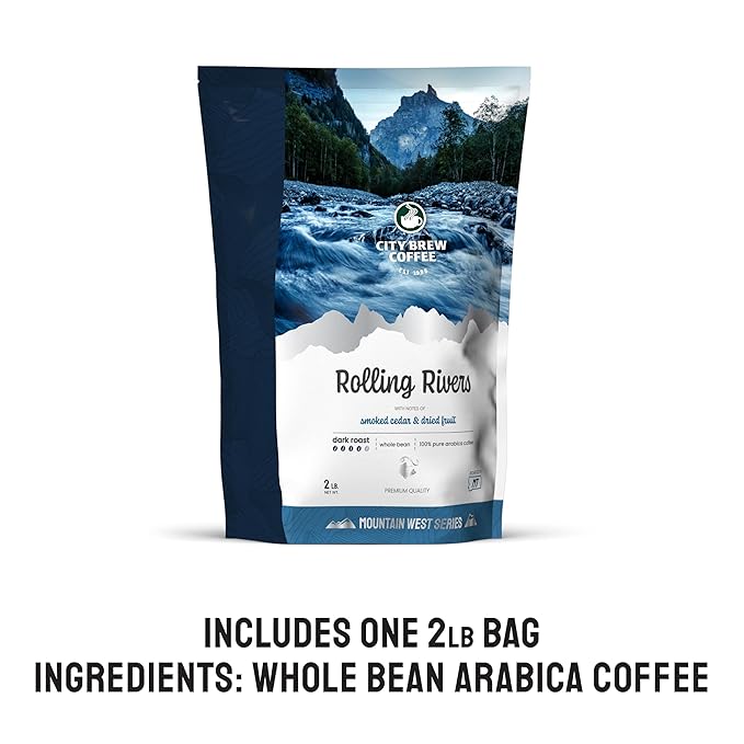 City Brew Rolling Rivers - Dark Roast Whole Bean Coffee - 2Lb