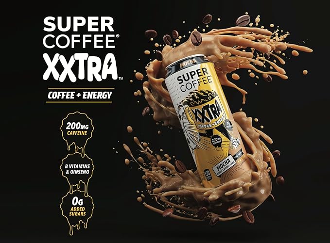 Super Coffee XXTRA Keto Protein Coffee (0g Added Sugar 7g Protein 130 Calories) [Mocha] 15 Fl Oz 12 Pack | Iced Smart Coffee Drinks - SoyFree GlutenFree