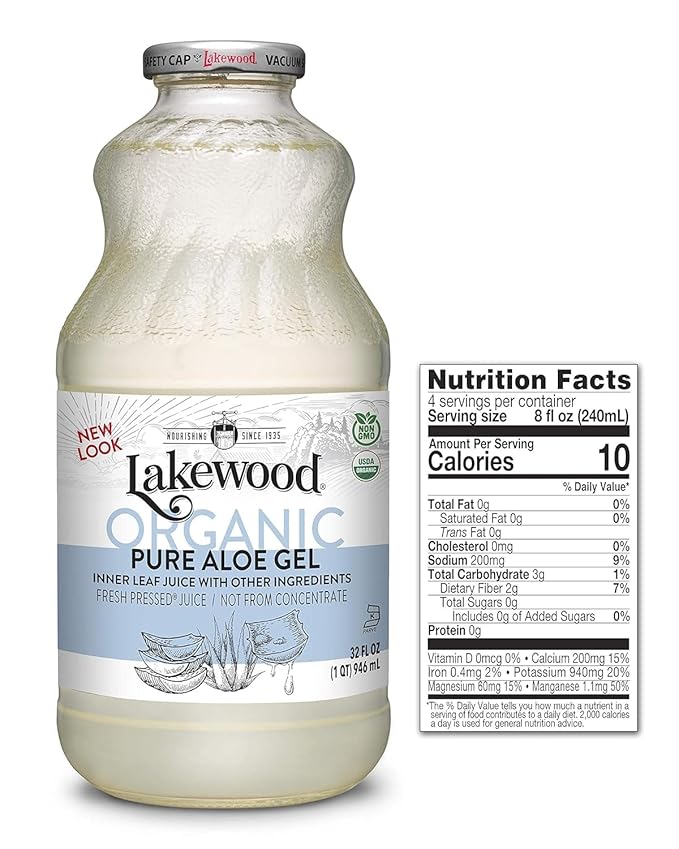 Lakewood Aloe Vera Gel Juice OG2 32 oz. (Pack of 3)
