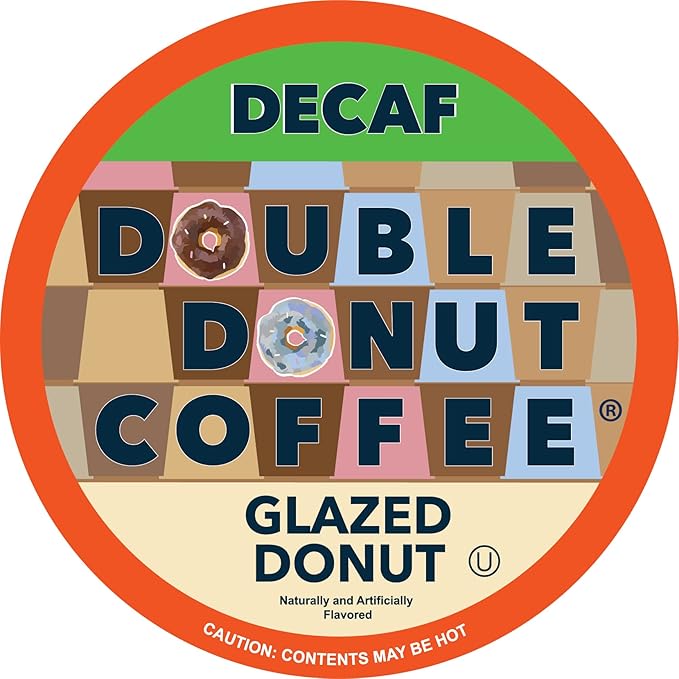 Double Donut Coffee Medium Roast Decaf Flavored Coffee Pods for Keurig K Cups Makers from Double Donut 80 Capsules