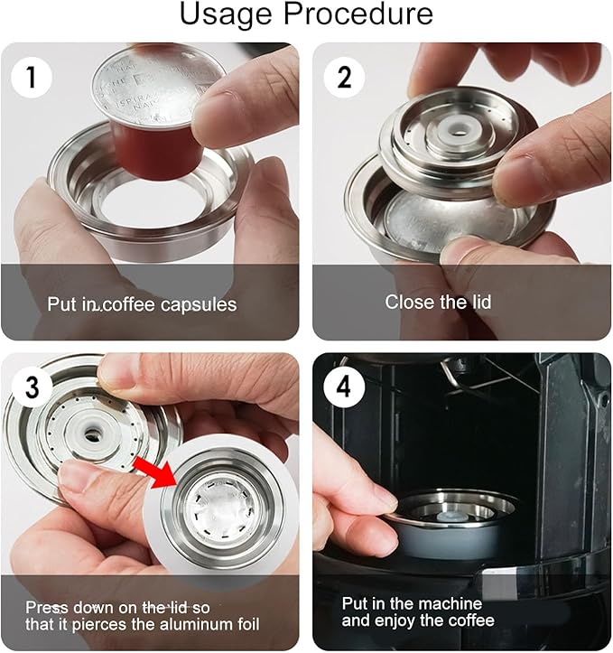 Reusable Coffee Pod Large Convenient Stainless Steel Coffee Capsule Adapter for Vertuos Coffee Machine
