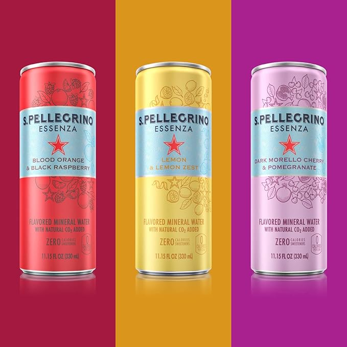 S.Pellegrino Essenza Variety pack - Blood Orange Lemon Dark Morello Cherry11.15 Fl. Oz (Pack of 24)