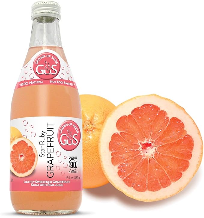 GuS Grown-Up Soda Star Ruby Grapefruit 12 Fl Oz (Pack of 24)