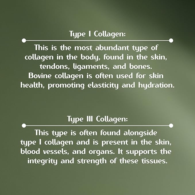 Bovine Collagen Capsules for Men and Women– Type I &amp III for Hair Skin Nails Joints – Non-GMO Made in USA – 100 Capsules