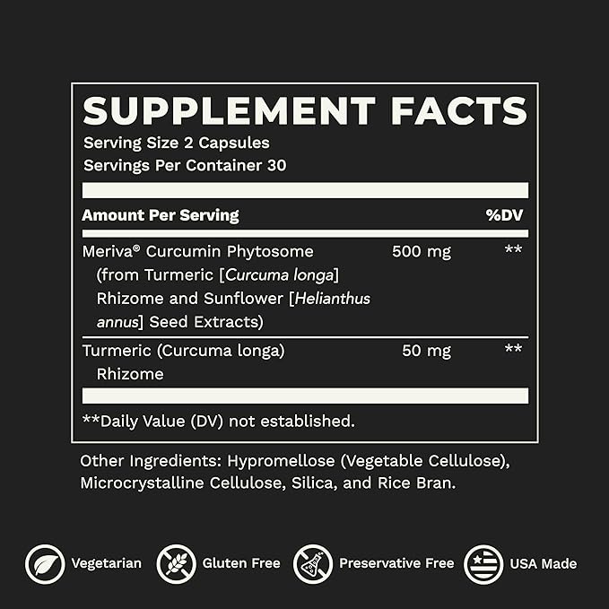LifeSeasons Essentials Meriva Turmeric - Curcumin Phytosome Supplement - Supports Muscles Joints Bones &amp Liver - Enhance Circulation &amp Heart Health - Eases Body Stiffness &amp Aches - 60 Caps