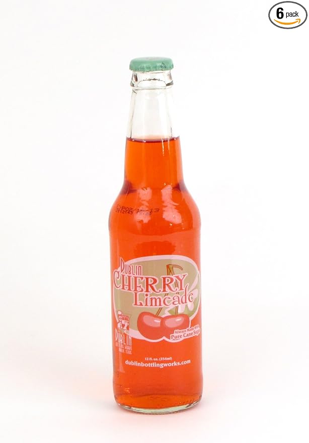 Retro Soda Sweetened with Pure Cane Sugar 12oz Glass Bottles (Pack of 6) (Dublin Cherry Limeade)