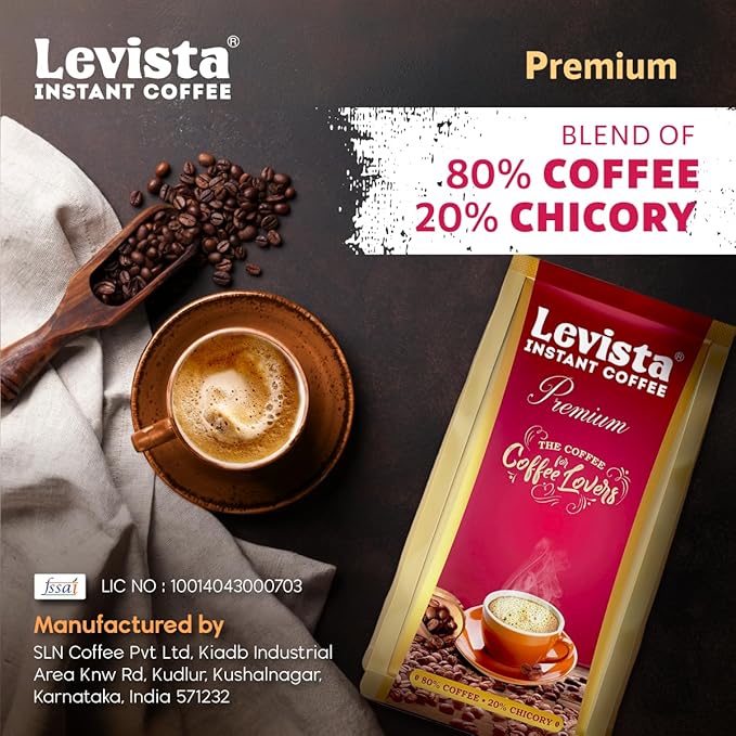Levista Premium Instant Coffee 200Gm Pouch Bag Ground