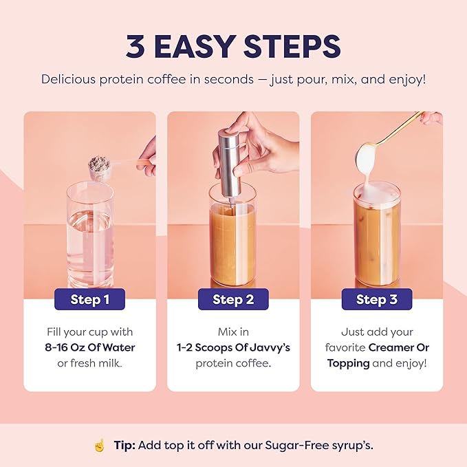 Hazelnut Protein Iced Coffee - Premium Whey Protein &amp Instant Iced Coffees - 100% Natural Cold Brew - Zero Artificial Flavors &amp Sweeteners 80 mg Caffeine Per Serving No Added Sugar 20 Servi