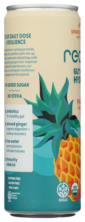 Recoup Sparkling Prebiotic Variety 6 Pack (12-Pack Pineapple Passionfruit + Ginger)