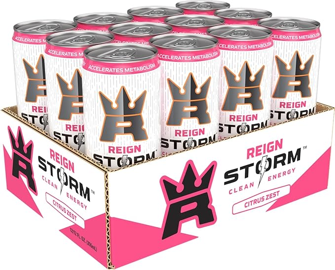 REIGN Storm Citrus Zest Fitness &amp Wellness Energy Drink 12 Fl Oz | Pack of 12