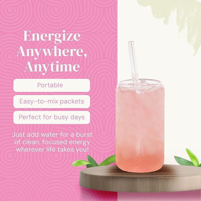 Sips Club Support Sip with Caffeine and L-Theanine Blend - Healthy Drink Mix Powder Packets for Immune &amp Digestive Health - All Natural Ingredients No Added Sugar or Dyes - Lime Time (30 Packs)
