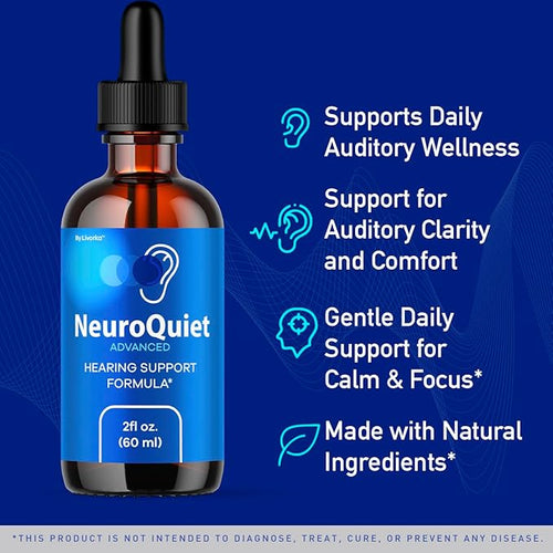 (5 Pack) NeuroQuiet Drops - Official NeuroQuiet Daily Hearing Support All Natural Clean Liquid Advanced Formula for Ear Health Auditory Clarity &amp Inner Ear Balance Reviews 5 Bottles for 5 Months